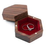 Pair Ring Box Walnut Solid Wood Necklace Earrings Storage Display Gift