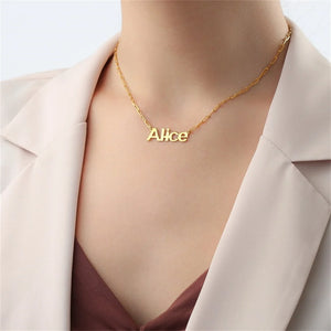 Paperclip Link Name Necklace Custom Stainless Steel Jewelry Boy Choker Women