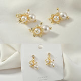 Pearl Flower Bouquet Earrings Necklace Pendant 18K Real DIY Accessories