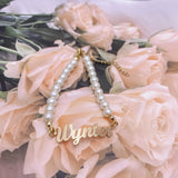Pearl Name Bracelet Personalized Jewelry For Girlfriend Women