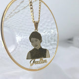 Personal Name Photo Pendant Necklace Cartoon Character Kids Jewelry