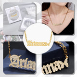 Custom Textured Old English Name Necklace with Cross Symbol in Stainless Steel