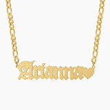Custom Cross Symbol Name Necklace in Stainless Steel 18K Plate Pendant