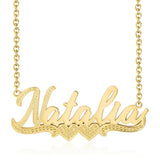 Custom Old English Name Necklace with Cross Symbol in Stainless Steel