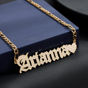 Custom Cross Symbol Name Necklace in Stainless Steel 18K Plate Pendant