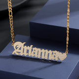 Custom Cross Symbol Name Necklace in Stainless Steel 18K Plate Pendant