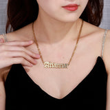 Stainless Steel Cross Name Necklace with 18K Plate - Personalised for Women