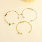 Personality Open Bangle Stainless Steel with Birthstone Jewelry