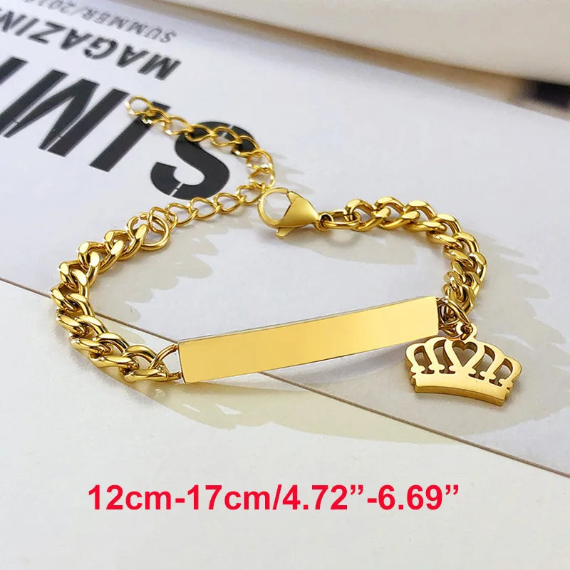 Personalized Baby Name Bracelet, Stainless Steel, Adjustable Length