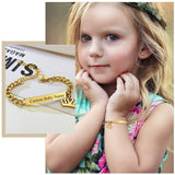 Personalized Baby Name Bracelet, Stainless Steel, Adjustable Length