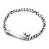 Personalized Engrave Heart Charm Bracelet for Women