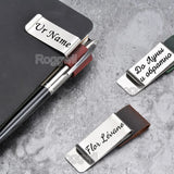 Custom Engraved Metal Leather Penholder for Diary Notebook