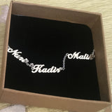 Personalized Names Bracelet Stainless Steel Charms Chain Engraved Handwriting