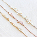 Personalized Names Bracelet Stainless Steel Charms Chain Engraved Handwriting
