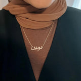 Custom Arabic Name Necklace Stainless Steel Chain Letter Pendant Choker Jewelry