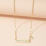 Personalized Bar Necklace Stainless Steel 18K Engraved Plate Silver Necklace