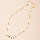 Personalized Bar Necklace Stainless Steel 18K Engraved Plate Silver Necklace