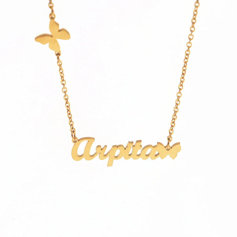 Personalized Butterfly Name Necklace for Mother's Gift