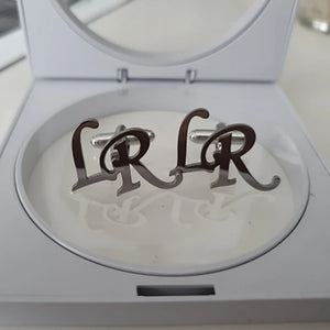Custom Name Cufflinks Stainless Steel for Men Personalized Nameplate Jewelry