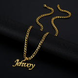 Crown Name Necklaces for Women Men Stainless Steel Thick Chain Necklace Pendant