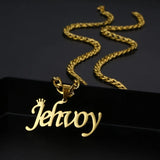 Crown Name Necklaces for Women Men Stainless Steel Thick Chain Necklace Pendant