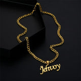 Crown Name Necklaces for Women Men Stainless Steel Thick Chain Necklace Pendant