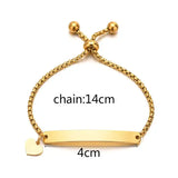 Custom Engraved Vertical Bar Bracelet Adjustable