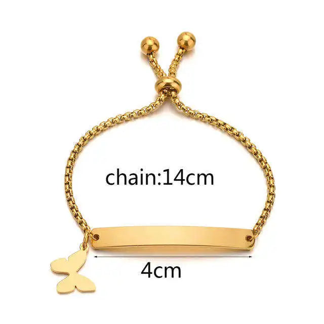 Custom Engraved Vertical Bar Bracelet Adjustable