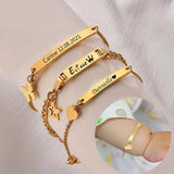 Custom Engraved Vertical Bar Bracelet Adjustable
