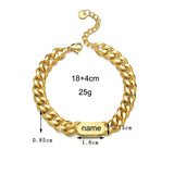 Custom Engraved Name Bracelet Cuban Chain for Men
