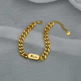 Custom Engraved Name Bracelet Cuban Chain for Men
