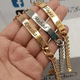 Personalized Engraving Stainless Steel Name Bracelet for Men Women
