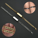 Custom Engraved Stainless Steel Name Bracelet for Men Women