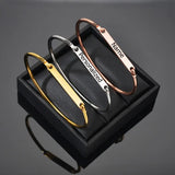 Custom Engraved Stainless Steel Name Bracelet for Men Women