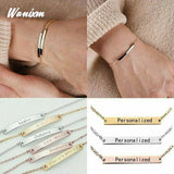 Personalized Engraving Name Letter Bracelet Stainless Steel