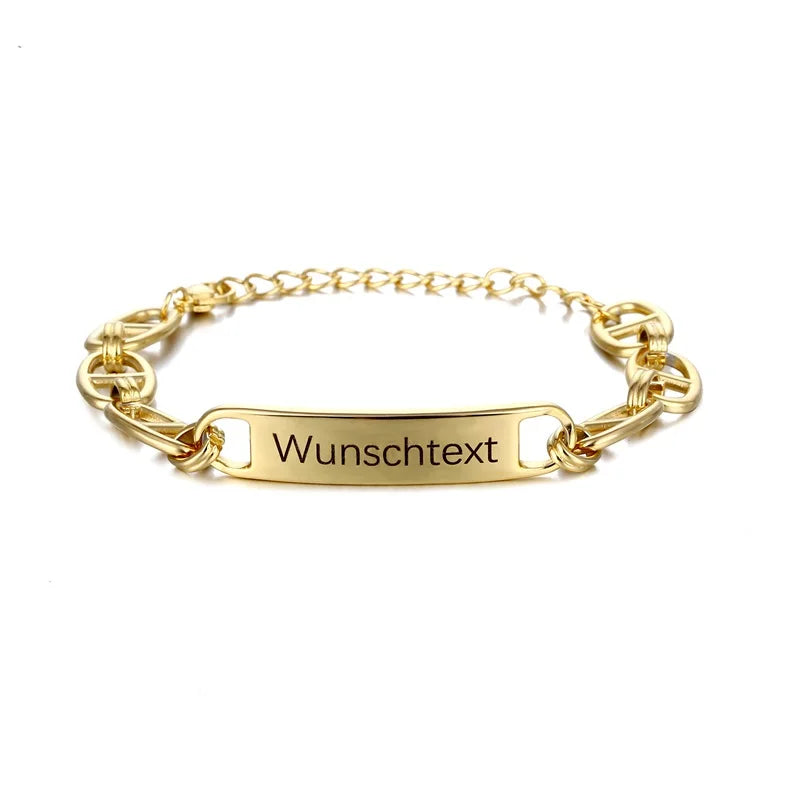Personalized Engraving Name Letter Bracelet Stainless Steel