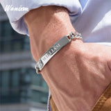 Personalized Engraving Name Letter Bracelet Stainless Steel