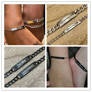 Personalized Engraving Stainless Steel Couple Bracelet