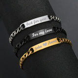 Personalized Engraving Stainless Steel Couple Bracelet