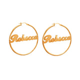 Personalized Gothic Big Earrings Stainless Steel Women Date Name Letter