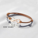 Personalized Infinity Name Bracelet Stainless Steel Adjustable Mom Gift