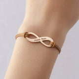 Personalized Infinity Name Bracelet Stainless Steel Adjustable Mom Gift