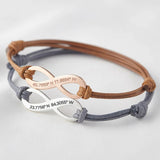 Personalized Infinity Name Bracelet Stainless Steel Adjustable Mom Gift