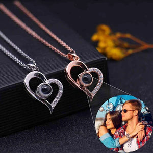 Personalized LOVE Projection Photo Necklace For Women Men
