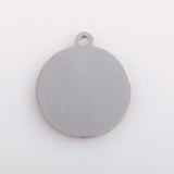 Custom Engraved Stainless Steel Charm Round Tag 15mm
