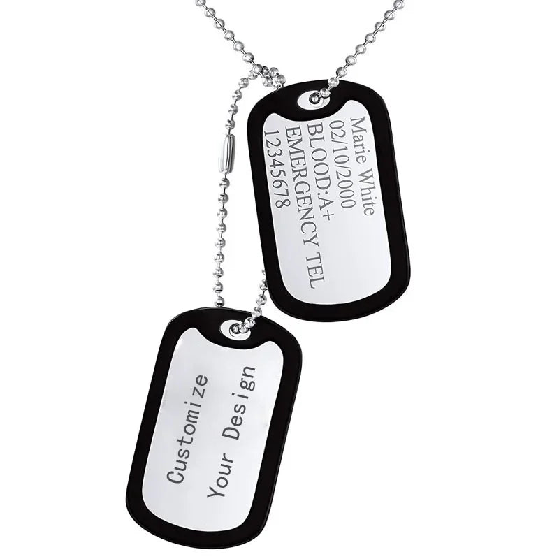 Custom Stainless Steel Dog Tags Necklace Engraving