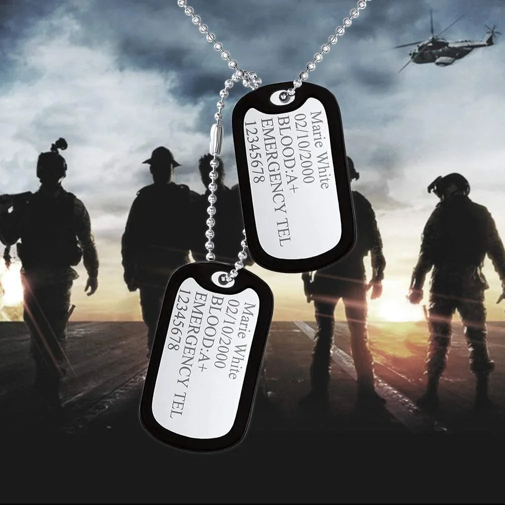 Custom Stainless Steel Dog Tags Necklace Engraving