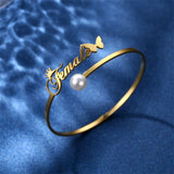 Personalized Crown Letter Bracelet Bangle Stainless Steel Jewelry
