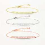 Personalized Name Bracelet Stainless Steel Cuban Chain Handwriting Bangle