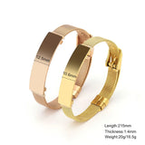 Personalized Name ID Bracelet Stainless Steel Men's Bangle Gift